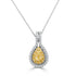 0.20Ct Yellow Diamond Pendant With 0.32Tct Diamond Accents Set In 18K Two Tone Gold
