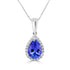 1.91ct Tanzanite Pendant with 0.15tct Diamonds set in 14K White Gold