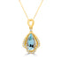 2.92Ct Aquamarine Pendant With 0.20Tct Diamonds Set In 14K Yellow Gold