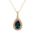 1.69ct Indicolite pendant with 0.33tct diamonds set in 14K yellow gold