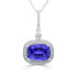 6.1ct Tanzanite Pendant with 0.34tct Diamonds set in 14K White Gold