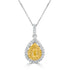 0.36Ct Yellow Diamond Pendant With 0.26Tct Diamond Accents Set In 18K Two Tone Gold