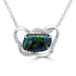 1.60Ct Opal Pendant With 0.10Tct Diamonds Set In 14K White Gold