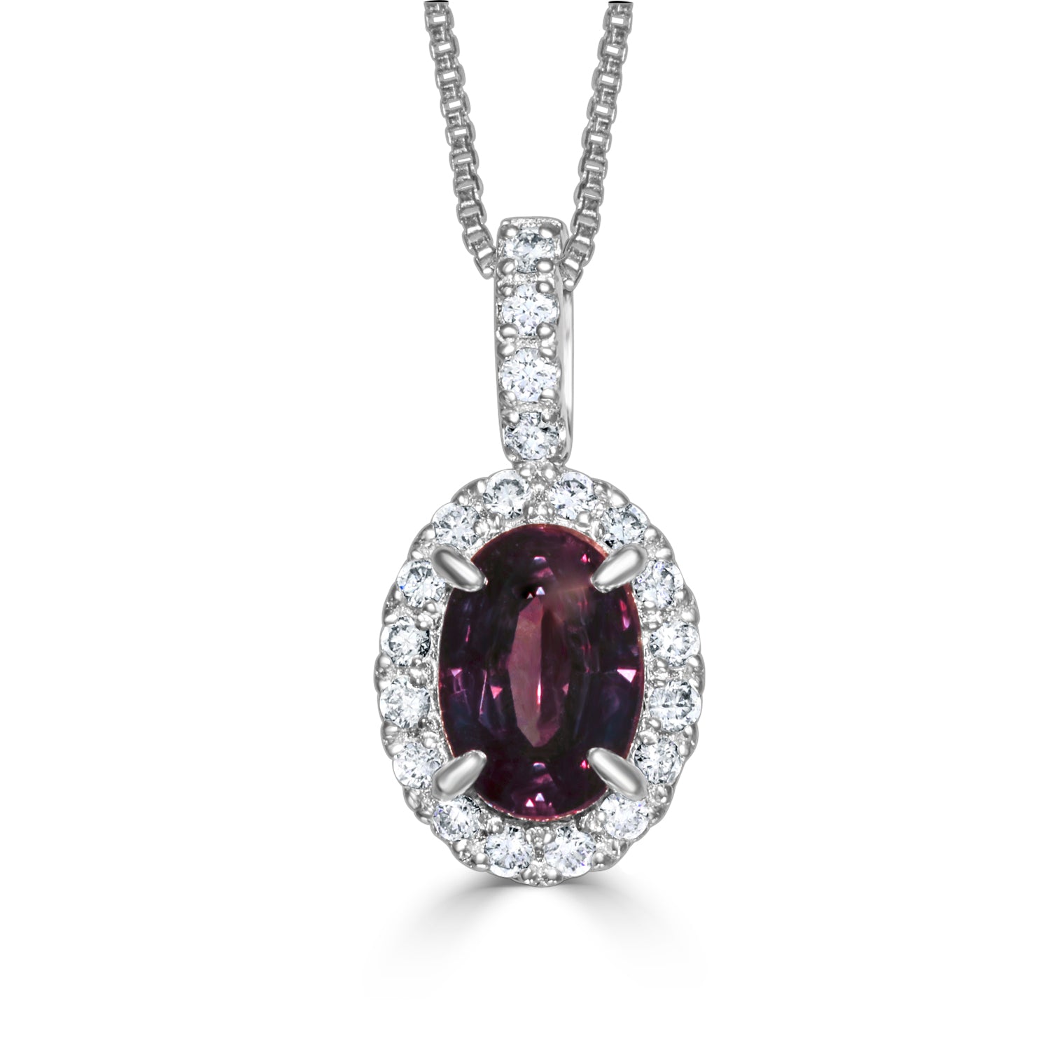 Natural Alexandrite Pendant Necklace in 18K White Gold - Etsy