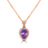 1.38ct Sapphire Pendant with 0.04ct Diamonds set in 14K Rose Gold