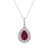 1.95ct Rubellite Pendant with 0.43ct Diamonds set in 14K White Gold