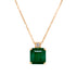 3.15ct Emerald pendant with 0.05tct diamonds set in 14K yellow gold