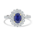 1.4ct Sapphire Rings with 0.44tct Diamond set in 14K White Gold