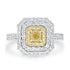 0.4ct Yellow Diamond Rings with 0.88tct Diamond set in 14K Two Tone Gold