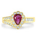 0.62Ct Ruby Ring With 0.34Tct Diamonds Set In 14K Yellow Gold