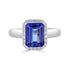 2.30ct Tanzanite ring with 0.19tct diamonds set in 14K white gold