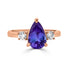 2.14ct Tanzanite ring with 0.30tct diamonds set in 14K rose gold