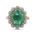 Princess Diana Halo 8.38Ct Emerald Oval And 0.44Tct Diamond 14Kt Yellow Gold Ring