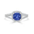 1.22ct Sapphire Ring with 0.19tct Diamonds set in 14K White Gold