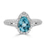 0.96ct Aquamarine ring with 0.25tct diamonds set in 14K white gold