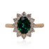 14K yellow gold ring 1.48ct Tourmaline with 0.65tct Daimond accents