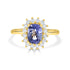 1.86ct Sapphire Rings with 0.41tct diamonds set in 14K yellow gold