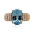 3.27ct Aquamarine ring with 0.34ct diamonds set in 14K yellow gold
