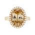 8.42ct Golden Zircon ring with 0.38tct diamonds set in 14kt yellow gold