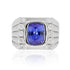 4.24ct Tanzanite Ring With 0.65tct Diamonds Set In 18kt White Gold