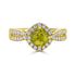 1.40ct Sphene ring with 0.42tct diamonds set in 14K yellow gold