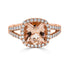 2.60ct Morganite ring with 0.50tct diamonds set in 14K rose gold