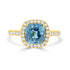 4.15Ct Blue Zircon Ring With 0.38Tct Diamonds Set In 14K Yellow Gold