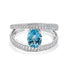 1.23ct Aquamarine ring with 0.57tct diamonds set in 14K white gold