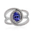 1.17ct Tanzanite ring with 0.45tct diamonds set in 14K white gold