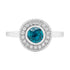 1.79ct Blue Zircon Ring With 0.15tct Diamonds Set In 14kt White Gold