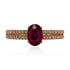 1.2ct Ruby ring with 0.23tct Diamond accents set in 14K yellow gold
