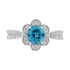 1.99ct Blue Zircon Ring With 0.34tct Diamonds Set In 14kt White Gold