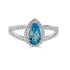 1.23ct Aquamarine ring with 0.44tct diamonds set in 14K white gold