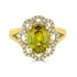 3.84ct Sphene ring with 0.26tct diamonds set in 14K yellow gold