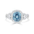 5.08ct Blue Zircon Rings with 0.57tct Diamond set in 14K White Gold