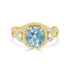 4.35Ct Blue Zircon With 0.57Tct Diamonds Set In 14K Yellow Gold
