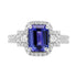 2.14ct Tanzanite With 0.53tct Diamonds Set In 14kt White Gold