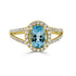 1.54ct Aquamarine ring with 0.53tct diamonds set in 14K yellow gold