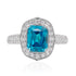 4.08ct Blue Zircon Ring With 0.47tct Diamonds Set In 14kt White Gold