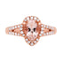 1.35ct Morganite Ring With 0.33tct Diamonds Set In 14kt Rose Gold