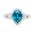 2.96ct Blue Zircon Ring With 0.33tct Diamonds Set In 14kt White Gold