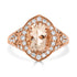 2.38ct Morganite ring with 0.67tct diamonds set in 14kt rose gold