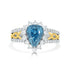 4.19Ct Blue Zircon Ring With 0.67Tct Diamonds Set In 14K Two Tone Gold
