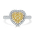 0.21tct Yellow Diamond ring with 0.50tct diamonds set in 18kt two tone gold