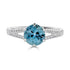 1.57ct Aquamarine ring with 0.11tct diamonds set in 14K white gold