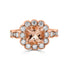 1.95ct Morganite ring with 0.85tct diamonds set in 14K rose gold