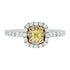 0.21Ct Yellow Diamond Ring With 0.48Tct Diamonds In 18K Two Tone Gold