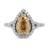 0.53Ct Yellow Diamond Ring With 0.61Tct Diamonds In 18k Two Tone Gold