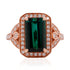 4.36tct Tourmaline ring with 0.43tct diamonds set in 14K rose gold