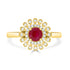 0.88ct Ruby Rings with 0.18tct diamonds set in 14kt yellow gold